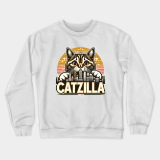 Catzilla Funny Crewneck Sweatshirt